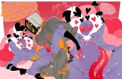 2boys anal anal_insertion anal_sex belly_bulge bileshroom bulge dominant dominant_male gay gay_anal gay_domination gay_male gay_sex hazbin_hotel male male/male maledom malesub penis_in_ass submission submissive submissive_male tentacle tentacle_penis tv_head tv_screen valentino_(hazbin_hotel) vice_(bileshroom) yaoi