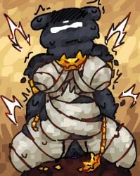 anthro armband balls_deep big_breasts black_body black_clitoris black_vulva blush blush_lines bodily_fluids breasts broken_belt clitoris cowgirl_position cum cum_inside dewlap_(anatomy) duo emanata female feral filled_womb flying_sweatdrops from_front_position genital_fluids genitals gold_(metal) gold_jewelry hands_behind_back head_back hi_res indigo_lizard_(rain_world) inflation jewelry lizard_(rain_world) male male/female mummy_wrappings on_bottom on_top orgasm orgasm_face penetration penis purple_penis rain_world scaliescum sex slugcat stomach_bulge sweat sweatdrop thick_thighs tremble_spikes trembling_for_pleasure vaginal_penetration videocult vulva waist_accessory watcher_(rain_world) wristband