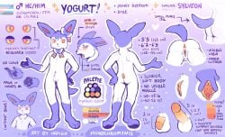 andromorph andromorph_(lore) anthro anus blush eeveelution english_text erection femboy flaccid generation_6_pokemon genitals hand_on_hip handwritten_text hi_res intersex lgbt_pride male_(lore) model_sheet monochromanis nintendo pawpads penis pokemon pokemon_(species) presenting pride_colors solo standing sylveon tail text trans_(lore) trans_man trans_man_(lore) transgender vulva