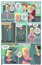 big_breasts blonde_female blonde_hair blowjob doctor dr_cahill female_doctor futurama high_heels panties_down philip_j_fry purple_panties sfan skirt skirt_lift skirt_up undressing