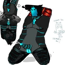 1boy adamation_inc. adamationz anonymous_male ass ass_focus ass_grab chubby chubby_male cum cum_in_ass cumming ejaculation fat_ass gay gay_male gijinka mephone4 object_show object_shows penis robot_boy robot_humanoid spread_anus spread_ass tied tied_hands tied_up white_background yaoi yokosokirai