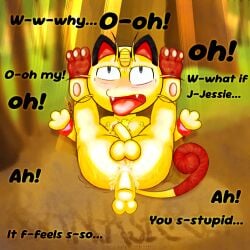 anal angry angry_sex anthro anus armpit_hair ass balls bananasecret blush bodily_fluids body_hair chest_tuft cuff_(restraint) cum cum_inside cum_on_penis digital_media_(artwork) feet felid foot_fetish forest generation_1_pokemon genital_fluids genitals glistening handcuffs humanoid_genitalia humanoid_penis legs_up looking_at_viewer male male/male mammal meowth meowth_(team_rocket) metal_cuffs nintendo pawpads paws penis penis_size_difference plant pokemon pokemon_(species) presenting presenting_hindquarters public public_nudity public_sex restraints sex solo sunset sweat team_rocket text tongue tongue_out tree tuft wet wet_body