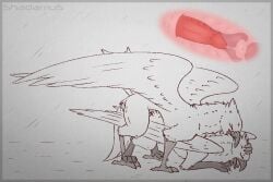 animated avian beak bleak_(raveger) bodily_fluids cervical_contact close-up cum cum_inside doggy_style duo feathers female feral feral_on_feral frame_by_frame from_behind_position genital_fluids gryphon hi_res internal male male/female mythological_avian mythological_creature mythology orgasm sex shadarrius vaginal_penetration wings