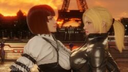 anna_williams breast_press breast_to_breast breasts breasts_to_breasts lies1410 nina_williams sisters symmetrical_docking tekken tekken_8