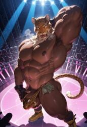 ai_generated bara boots bulge civitai king_(tekken) male male_only mask speedo stripper tekken thong