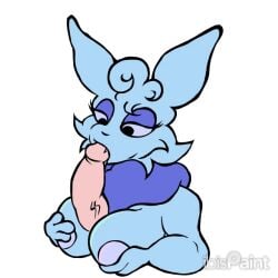 animated anthro big_blue_bubble blue_body blue_fur breast_play breasts cherubble fangs fellatio female fur my_singing_monsters oral penile sex solo sucking teeth theredlace titjob