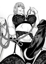 alternative_version_available bangs belly big_breasts big_thighs braided_hair chainsaw_man clothes_on cute cute_face dog_leash hips hips_wider_than_shoulders huge_penis keidh keiiii lacy_bra lacy_panties lacy_thighhighs leash lingerie lingerie_only lingerie_panties looking_at_viewer looking_down looking_down_at_viewer makima_(chainsaw_man) midriff revealing revealing_clothes seductive_clothes sexy sexy_body sexy_look skimpy skimpy_clothes solo solo_focus strap-on thick_thighs tummy wide_hips wide_thighs