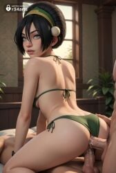 1girls 2boys ai_generated anal artist_logo artist_name ass avatar_legends avatar_the_last_airbender back bikini bikini_bottom_aside black_hair blind blue_eyes breasts clothed_female_nude_male clothing_aside cowgirl_position cum cum_in_ass cum_in_pussy double_penetration female from_behind green_bikini green_hairband grey_eyes group_sex hair_between_eyes hair_bun hairband hi_res indoors lips looking_at_viewer looking_back male_pubic_hair mmf_threesome multiple_boys nickelodeon nicktoons nose nude parted_lips patreon_username penis pubic_hair pussy r34arts sex short_hair side-tie_bikini_bottom small_breasts solo_focus straddling straight swimsuit teeth testicles threesome toph_bei_fong uncensored vaginal_penetration window