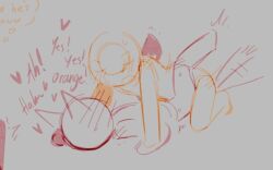 alan_becker animation_vs_animator animation_vs_minecraft blush cat_ears cat_tail laying_down laying_on_back male male/male male_only moaning moaning_loud on_knees orange_body orange_skin red_(avm) red_body red_skin simple_background sketch the_second_coming_(animator_vs_animation) vaginal_penetration