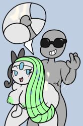 2017 anon ass breasts buttjob cum cum_on_ass cum_on_back duo erection female human humanoid humanoid_penis interspecies legendary_pokémon looking_back male mammal meloetta mr.under nintendo nipples nude open_mouth outercourse penis pokémon_(species) poképhilia pokemon sex simple_background smile spanking straight video_games