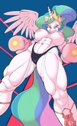 1girls a_lot_of_tags abs anthro biceps big_breasts big_thighs blue_hair boxing boxing_gloves boxing_ring breasts chompolon clothing crown curvy equine feathered_wings feathers female female_only friendship_is_magic gloves green_hair hasbro horn long_hair mature mature_female multicolored_hair muscle_girl muscles muscular muscular_anthro muscular_legs muscular_thighs my_little_pony nipples panties pink_boxing_gloves pink_eyes pink_gloves princess_celestia_(mlp) solo tagme thick thick_hips thick_thighs thong topless topless_boxing underwear unicorn white_body white_feathers wide_hips wings