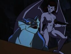 angela_(gargoyles) breasts bronx_(gargoyles) disney edit female gargoyles mahmapuu male nipples nude pussy screenshot screenshot_edit wings