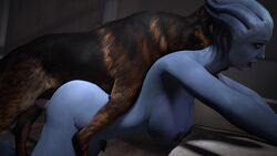 1animal 3d animated areolae asari big_breasts bouncing_breasts breasts canine canine_penis doggy_style erection female female_on_feral from_behind large_breasts liara_t'soni makeup male mass_effect nipples no_sound nude open_mouth penis runny_makeup sex source_filmmaker tongue tongue_out video whitetentaclesfm zoophilia