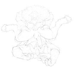 anal anal_sex balls bara boner dota dota_2 earthshaker elder_titan erection gay horsecock islate_(artist) male male_only medial_ring monochrome muscles muscular nude penis sex spread_legs