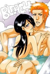 1boy bath bleach dangerousbride female hand_on_ass ichigo_kurosaki karoll_ann kuchiki_rukia nude