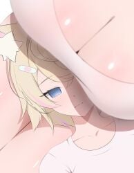 2girls blonde_hair breast_envy breast_size_difference breasts female fuwamoco fuwawa_abyssgard hi_res hololive hololive_english hololive_english_-advent- huge_breasts kemonomimi lap_pillow light-skinned_female light_skin long_hair mococo_abyssgard prab prrrab short_hair sisters small_breasts virtual_youtuber