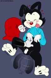 animaniacs brainsister chastity_cage edit editorymous male_focus male_only no_humans wakko_warner