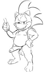 3_toes adventures_of_sonic_the_hedgehog american_sonic anthro balls barefoot classic_sonic erect feet foreskin furry gloves hand_on_hip hedgehog heels huge_balls huge_cock index_finger_raised long_penis looking_at_viewer male_only mammal mohawk monochrome nokemop penis pose sagging_balls seductive_smile sketch sonic_(series) sonic_the_hedgehog sonic_the_hedgehog_(series) spines toes uncut