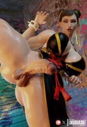 1futa 3d asian ass big_breasts big_penis capcom chun-li futa_only futanari invdia3d light_skin solo street_fighter street_fighter_6