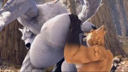 2boys anal animated anthro ass balls bethesda_softworks big_ass big_butt from_behind furry furry_only gay licking licking_anus looking_back looking_pleasured male male/male male_only no_humans no_sound orange_fur outdoors outside penis puffy_anus rayhuma rimming size_difference skyrim smaller_male source_filmmaker tagme tailwag the_elder_scrolls video werewolf white_fur wolf_(petruz)
