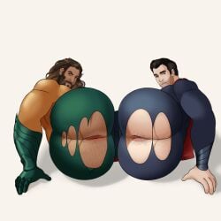 2boys anus aquaman ass ass_focus ass_to_ass asshole bara big_ass big_butt celebrity dc dc_comics duo gay hairy hairy_anus hairy_ass hairy_male henry_cavill horkrugley jason_momoa looking_at_viewer male male_only muscular muscular_male pink_anus plain_background presenting presenting_ass real_person ripped_bodysuit ripped_clothing skintight skintight_bodysuit skintight_clothing superman take_your_pick torn_bodysuit torn_clothes white_background