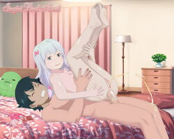 anal anal_sex barefoot breasts condom eromanga_sensei feet female hetero izumi_masamune izumi_sagiri legs male nipples peeing peeing_anal penis pussy reverse_cowgirl_position siblings sister_and_brother soles teenager toes wampik young