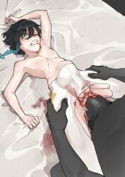 blood crying cuntboy cuntboy_penetrated dark-skinned_male death death_by_penis gay genshin_impact gore gritted_teeth guro intersex male_only nonexistent_(artist) rape stomach_bulge tagme venti_(genshin_impact)