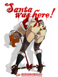 alx_(fuckit) anal anal_insertion arms_behind_back ass ball_gag bent_over bondage bound bound_ankles bound_neck bound_wrists candy_cane candy_cane_insertion christmas christmas_outfit closed_eyes female femsub gag gagged high_heel_boots panties panties_down pink_ball_gag pussy santa_hat solo spreader_bar struggling tied_up white_panties