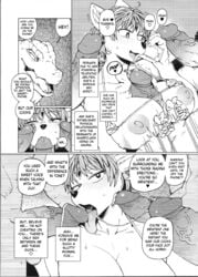 2017 anthro big_breasts bikini breasts c92 canine clothed clothing comic crystal digital_media_(artwork) doujinshi english_text fellatio female fox fox_mccloud fur greyscale hair half-closed_eyes hi_res krystal lizard male mammal monochrome nintendo nipples oral page_5 penis pose precum reptile right_to_left scalie sex sharpclaw sindoll smile solo speech_bubble star_fox swimsuit tattoo text translated video_games