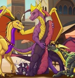 accessory activision anthro anus ass ass_up assisted_exposure being_watched belly_scales blade blush bodily_fluids bracelet claws crowd cunnilingus cynder dominant dominant_male dragon dreyk-daro exhibitionism exposed female furgonomics genital_fluids genitals group hi_res horn intraspecies jewelry licking looking_at_another male male/female membrane_(anatomy) membranous_wings nose_to_anus oral outside pink_anus pink_pussy presenting presenting_anus presenting_hindquarters presenting_pussy public purple_body purple_scales pussy pussy_juice_on_pussy pussy_juice_on_tongue raised_tail scales scalie sex sharing_partner shy spyro spyro_the_dragon submissive submissive_female tail tail_accessory tail_blade tail_jewelry tongue tongue_out vaginal_fluids vaginal_penetration voyeur weapon_tail wings yellow_body yellow_scales