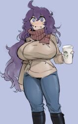 1girls blush borvar busty cute female female_only hex_maniac hypnosis mind_control nintendo pokemon purple_hair solo thick_thighs