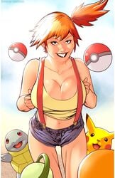 1girls alternate_version_available cameltoe cleavage curvy female green_eyes huge_breasts human human_only kasumi_(pokemon) orange_hair pokemon red_hair scott_jones shade_jones short_hair thick_lips voluptuous wide_hips