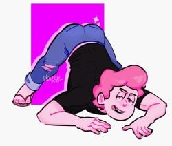 1boy chad_steven male male_only masculine pink_body pink_hair pose posing solo steven_quartz_universe steven_universe steven_universe_future