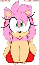 1girls amy_rose big_breasts big_cleavage bikini breasts breasts_bigger_than_head cleavage female female_only fullmetalsketch green_eyes habbodude hairband huge_breasts large_breasts light_skin micro_bikini nipple_bulge pink_fur pink_hair red_bikini red_hairband sega solo sonic_(series) sonic_the_hedgehog_(series) swimsuit tight_fit white_background