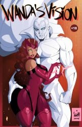 android cover fully_clothed grabbing_ass indralvspaizuri lips marvel marvel_comics parody parody_comic posing scarlet_witch thicc_thighs vision wanda_maximoff white_vision