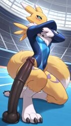 ai_generated digimon dildo fox furry leotard renamon yellow_body