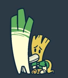 2025 all_fours animated balls bow_tie duo elemental_creature fellatio flora_fauna food food_creature gemsum genitals humanoid leek_(gemsum) loop low_res male male/male non-human non-human_only oral pasta_(gemsum) penile penis penis_in_mouth plant seamless_loop sex toony white_penis