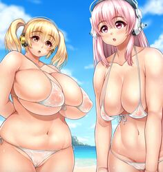 breasts chubby female headphones nitroplus super_pochaco super_sonico super_sonico_(series) tagme twintails yoohi