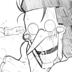 after_sex after_vaginal deltarune dripping_cum dripping_pussy kris_(deltarune) kris_female_(deltarune) laying_on_side lingerie minominoks spamton_g_spamton