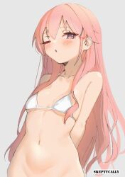 1girls 2d 2d_(artwork) 2d_artwork :o almost_naked almost_nude bare_arms bare_belly bare_chest bare_hands bare_hips bare_midriff bare_navel bare_shoulders bare_skin belly belly_button bikini bikini_only bikini_top blush blush_face blushing_at_viewer blushing_female blushing_lines breasts collarbone digital digital_art digital_drawing digital_drawing_(artwork) digital_media digital_media_(artwork) exposed_arms exposed_belly exposed_chest exposed_hips exposed_midriff exposed_navel exposed_shoulders exposed_skin eye_closed eyebrows_visible_through_hair female female_focus female_only hair_between_eyes halterneck hip_dips lean_figure long_hair looking_at_viewer midriff mostly_nude naked naked_female naked_woman narrow_waist navel nearly_nude nude nude_female nudity oc one-eye_closed one_eye_closed one_eye_open open_mouth original original_art original_artwork original_character parted_lips petite petite_body petite_breasts petite_female petite_girl petite_tits pink-eyed_female pink-haired_female pink_eyes pink_hair pink_hair_female practically_nude shoulders simple_background skeptycally slender_body slender_waist slim_waist small_breast small_breasts solo standing string_bikini swimsuit swimwear tiny_breasts tongue upper_body white_background white_bikini white_bikini_top white_swimsuit white_swimwear