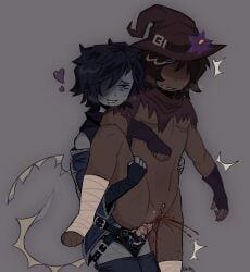 andromorph azure_(forsaken) azureslut bleeding_from_pussy blood_drip blood_splatter blood_stain cuntboy cuts_on_arms cuts_on_thighs forsaken_(roblox) gore guro injured knife knife_play nonbinary_(lore) scar strap-on strap-on_sex strapon transmasc two_time_(forsaken) wounded