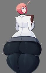 ass ass_bigger_than_body ass_bigger_than_head ass_bigger_than_torso ass_dough ass_focus blue_eyes bubble_ass bubble_butt caked_up doughy_ass fat_ass fat_thighs female heris_ardebit labcoat massive_ass massive_thighs pink_hair promare round_ass round_glasses skirt smile81872864 solo solo_female solo_focus thunder_thighs tight_clothing tights