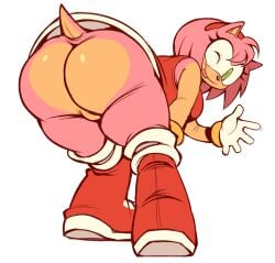 2026 amy_rose animation_sensation anthro ass bent_over big_butt blep boots butt_focus butt_heart clothed clothing colored countershade_butt countershading digital_drawing_(artwork) digital_media_(artwork) dress eulipotyphlan eyelashes featureless_crotch female flat_colors footwear fur genitals gesture gloves green_eyes handwear hedgehog hi_res looking_at_viewer looking_back looking_back_at_viewer low-angle_view mammal no_underwear one_eye_closed pink_body pink_fur rear_view red_boots red_clothing red_dress red_footwear sega shoes simple_background solo sonic_(series) sonic_the_hedgehog_(series) tail thick_thighs tongue tongue_out upskirt vulva waving waving_at_viewer white_clothing white_gloves white_handwear wink winking_at_viewer