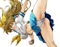 kick m.u.g.e.n mugen_ryuko oggy_(oggyoggy) original panties ripped_clothing