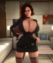 1girls 3d 3d_(artwork) alternate_breast_size areola_slip areolae areolae_slip big_breasts big_hips black_choker black_widow_(marvel) breasts breasts_bigger_than_head choker cleavage clothed clothed_female female female_only front_view gigantic_breasts green_eyes green_eyes_female hips hourglass_figure hourglass_figured_female huge_breasts human human_female human_only large_breasts large_hips legwear looking_at_viewer marvel marvel_cinematic_universe marvel_comics narrow_waist natasha_romanoff no_bra no_bra_under_clothes red_hair red_hair_female scarlett_johansson slim_waist small_waist solo solo_female thighhighs thighs thin_waist tiny_waist upper_body vaako wasp_waist wide_hips