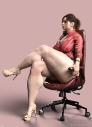 3d chair claire_redfield grimmspring high_heels office_chair sitting thighs