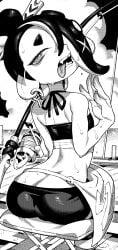 splatoon splatoon_3 shiver_(splatoon) sweat tounge_out ireading62 manga back_view splatoon_raiders