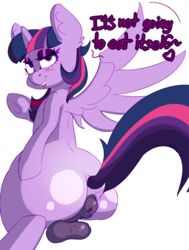 2017 alicorn anatomically_correct animal_genitalia anus ass balls big_butt blush dock equine feral friendship_is_magic heart horn horse mammal my_little_pony pony presenting puffy_anus sitting solo squishy_kitty_(artist) twilight_sparkle_(mlp) wings