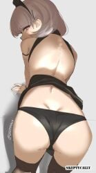 1girls all_fours arm_support ass ass_cleavage ass_crack back back_dimples black_legwear black_stockings black_thigh_highs black_thighhighs brown-haired_female brown_hair dimples_of_venus eyebrows_visible_through_hair female head_tilt inviting inviting_to_fuck inviting_to_sex inviting_viewer legwear looking_back looking_back_at_viewer median_furrow oc original original_art original_artwork original_character pink-eyed_female pink_eyes ready_for_sex ready_to_fuck shoulder_blades skeptycally stockings thigh_gap thigh_highs thighhighs tilted_head