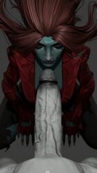 blowjob female female_focus male_human/female_undead marvel marvel_rivals queen_of_the_dead_(marvel_rivals) scarlet_witch undead vacuum_fellatio wanda_maximoff zombie zombie_girl